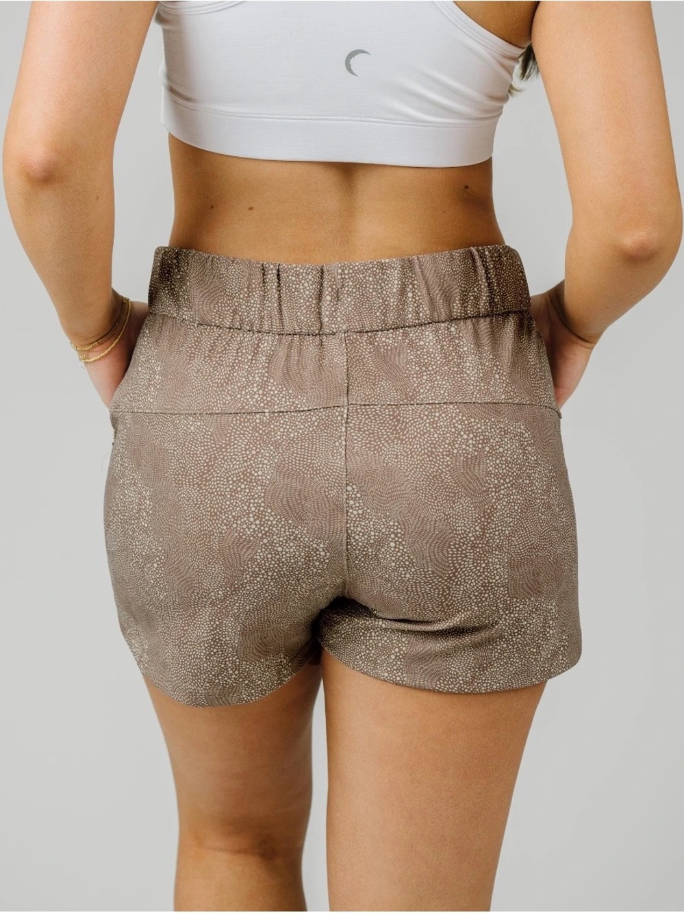 Women's Brown Dot Club Shorts - Picture 2 of 7
